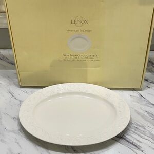 Lenox Opal Innocence Carved Oval Platter - White 16”